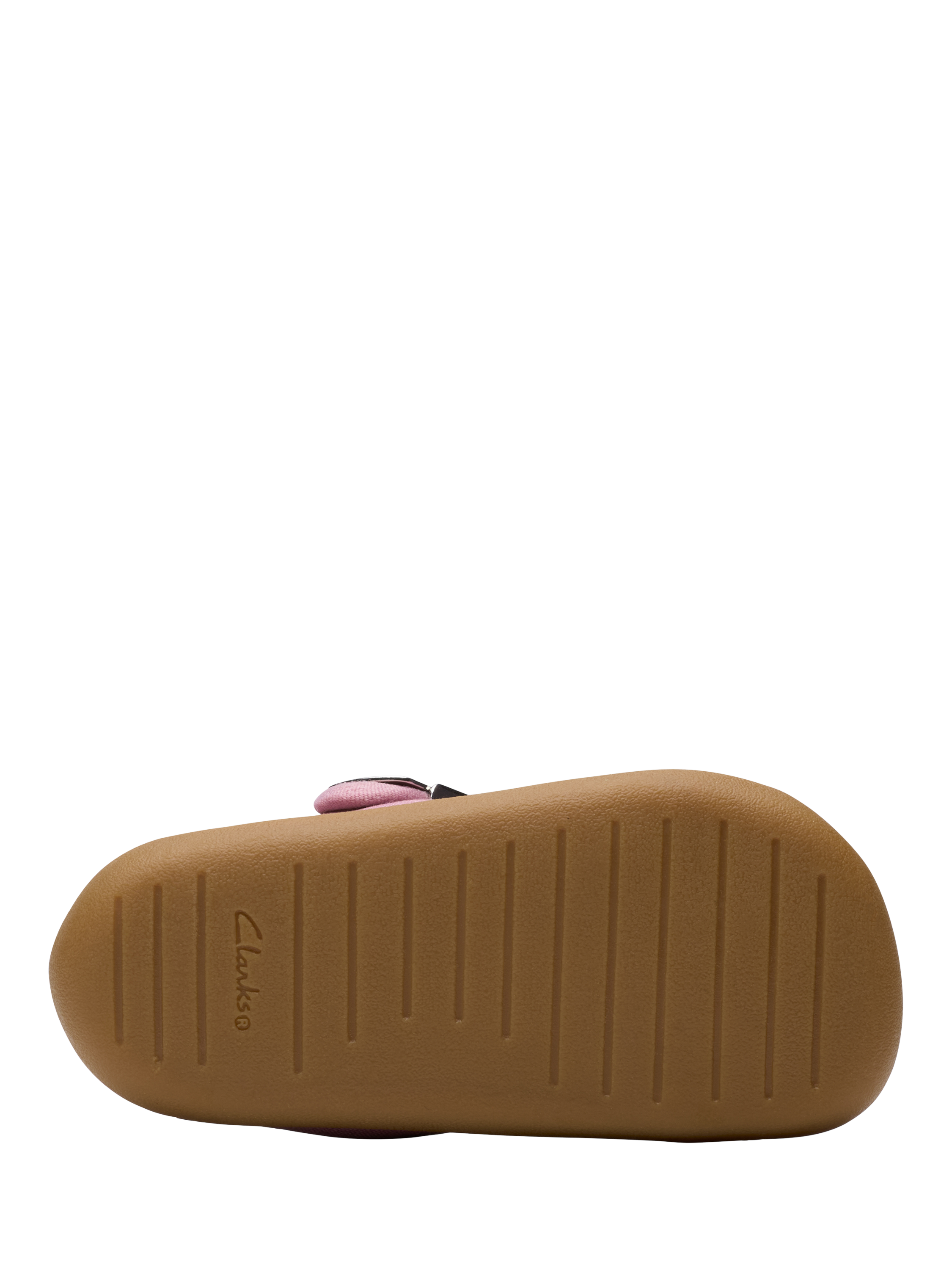 Product image 3 of 7, which shows Clarks Baby Roamer Grow T-Bar Pre Walker Shoes, Pink Canvas, C2F