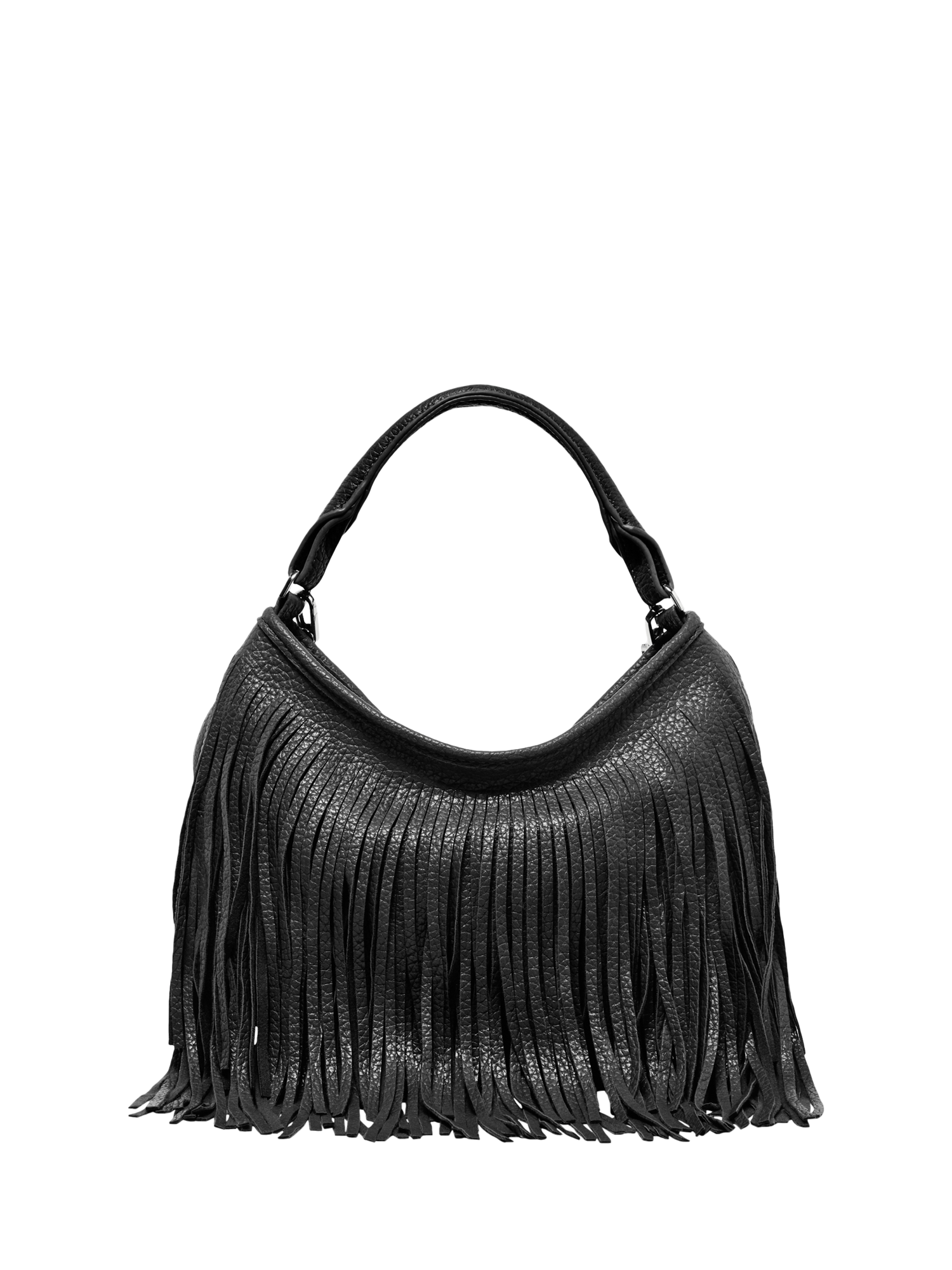 SISLEY Fringe Shoulder Bag, Black