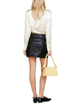SISLEY Cutaway Collar Pure Silk Shirt, Beige