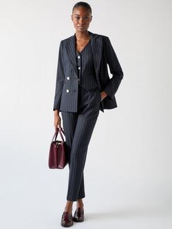 L.K.Bennett Bella Wool Blend Pin Stripe Blazer, Navy, Navy