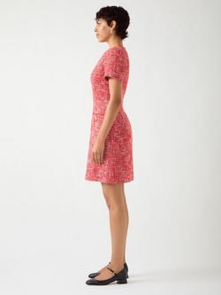 L.K.Bennett Alexa Tweed Mini Dress, Red - view 2, Red
