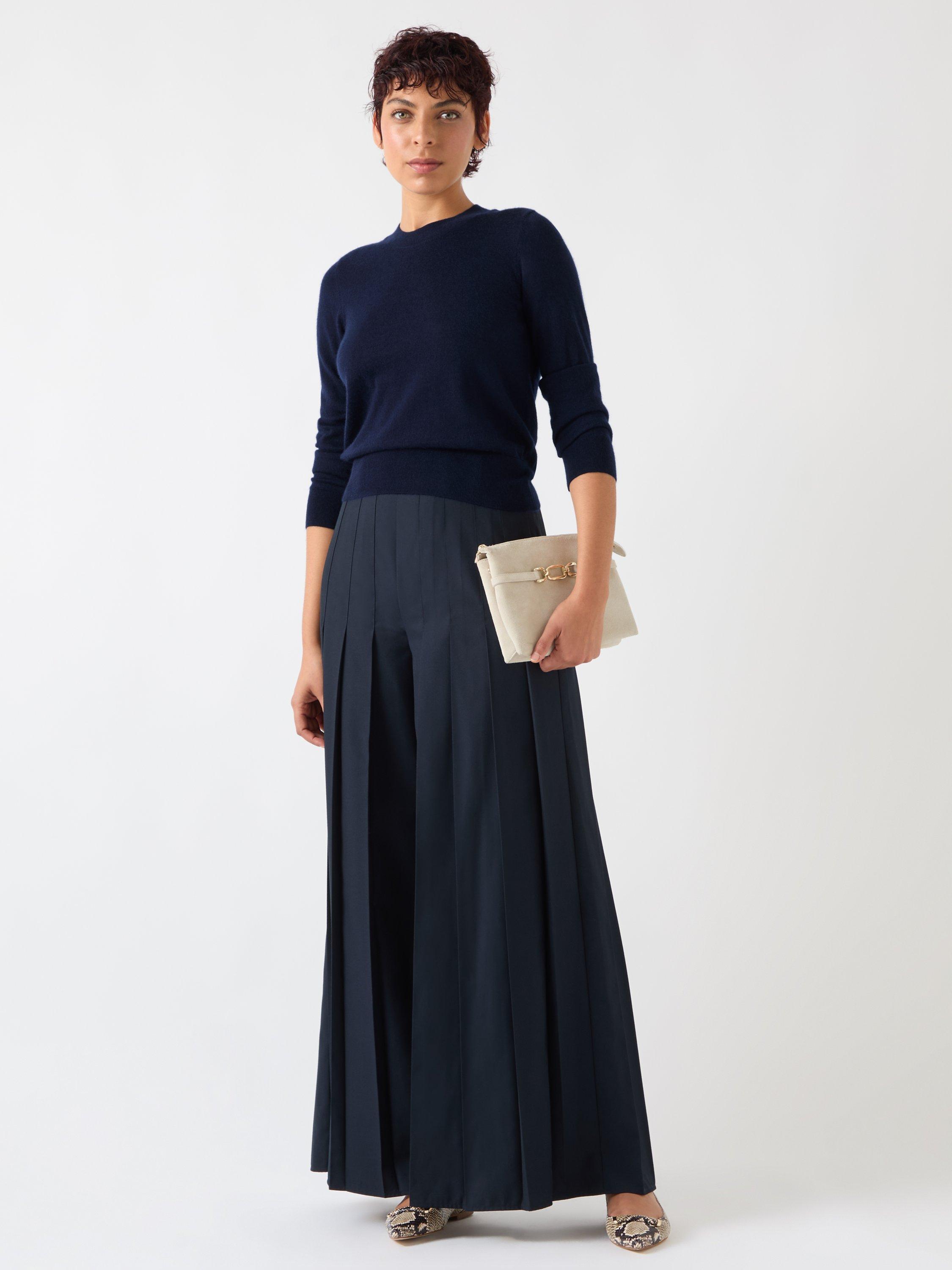 Product image 1 of 5, which shows L.K.Bennett Ashley Wool Rich Jumper, Navy, S