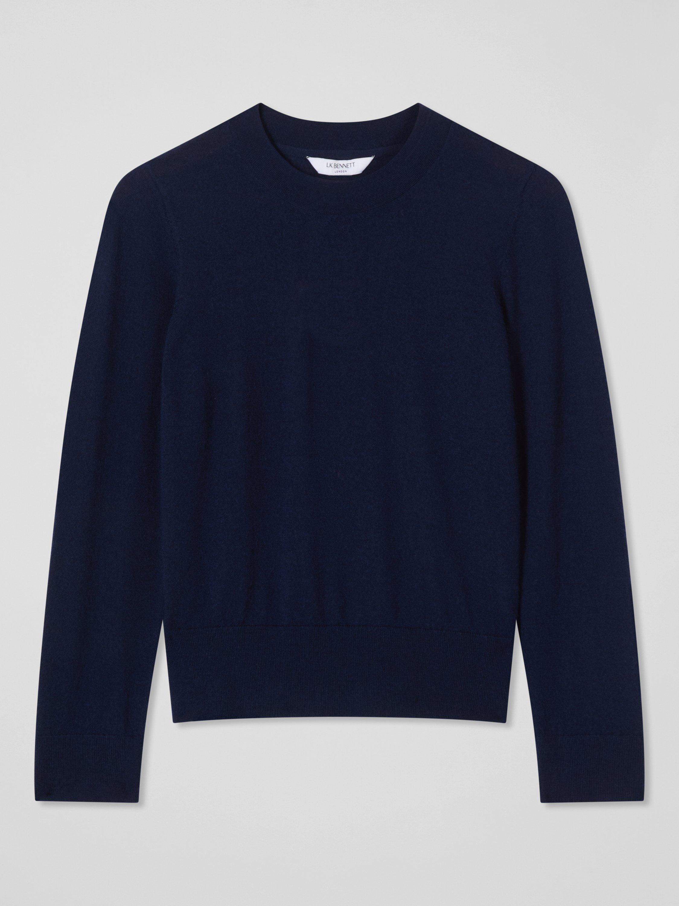 Product image 5 of 5, which shows L.K.Bennett Ashley Wool Rich Jumper, Navy, S