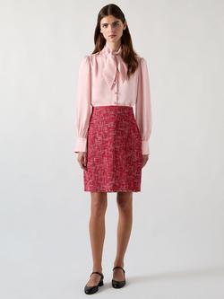 L.K.Bennett Hall Tie Neck Top, Light Pink, Light Pink