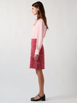 L.K.Bennett Hall Tie Neck Top, Light Pink - view 2, Light Pink