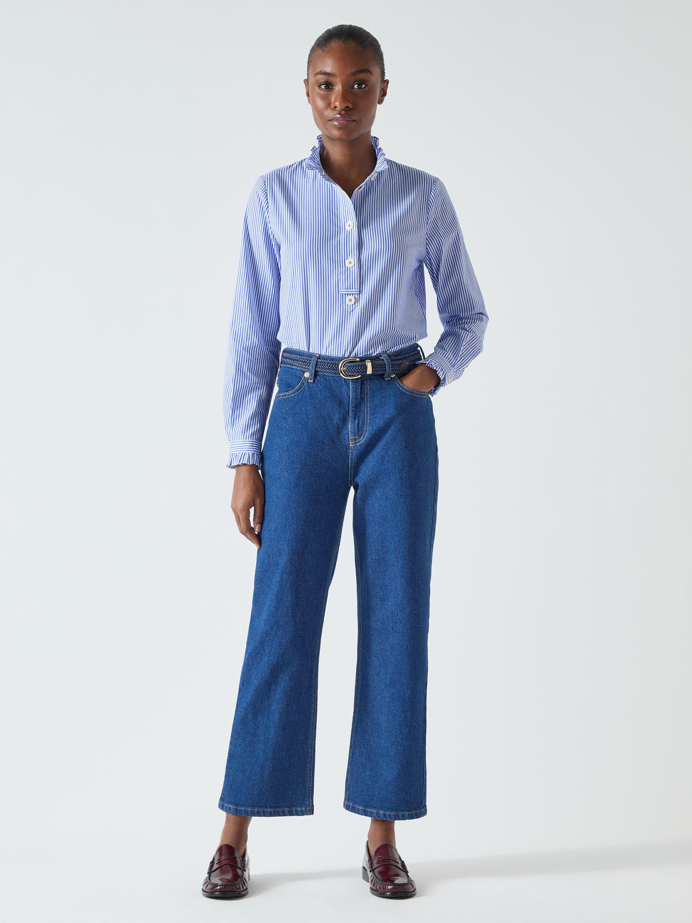 Product image 1 of 3, which shows L.K.Bennett Emile Stripe Shirt, Blue/Cream, 12