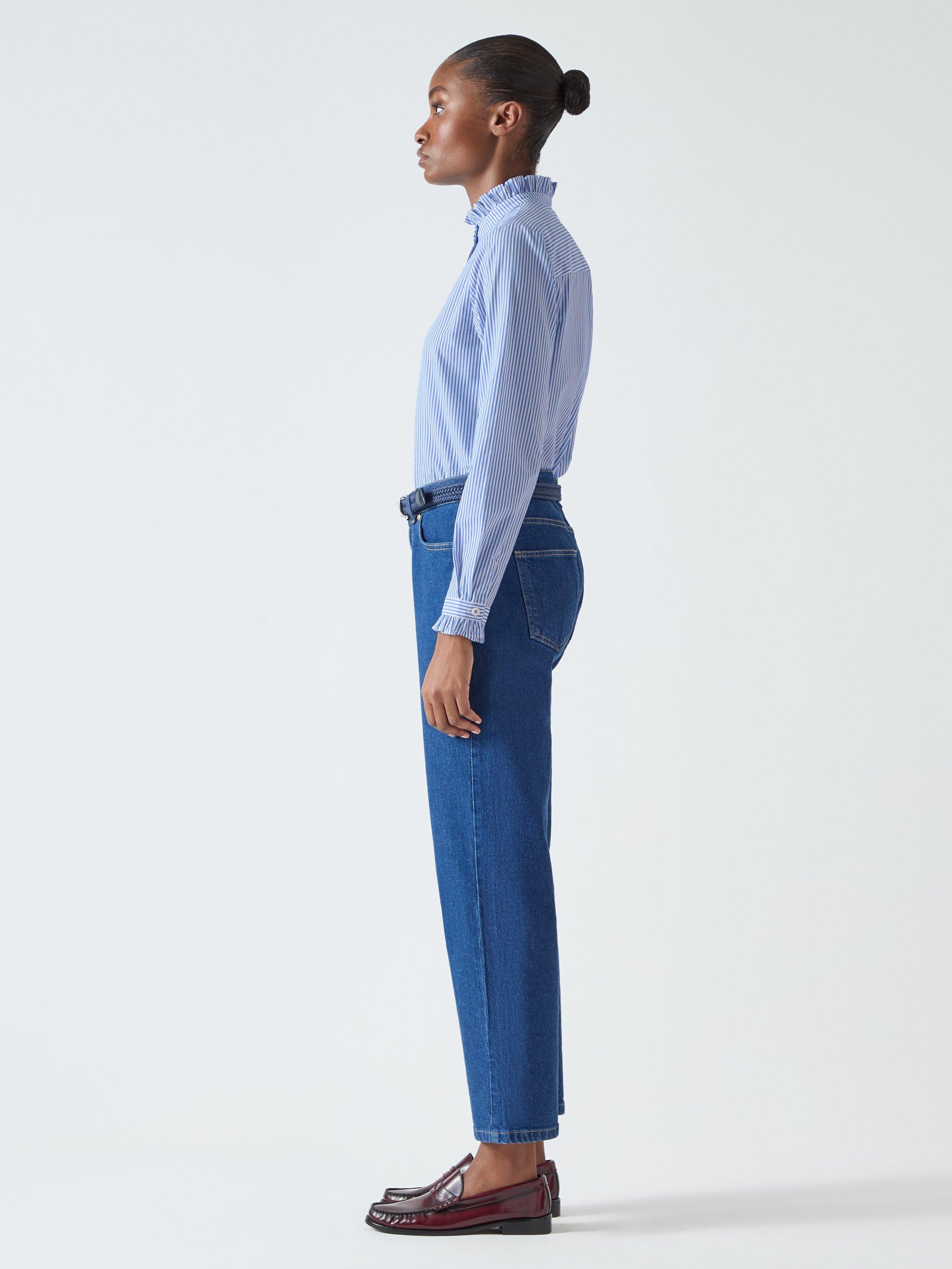Product image 2 of 3, which shows L.K.Bennett Emile Stripe Shirt, Blue/Cream, 12