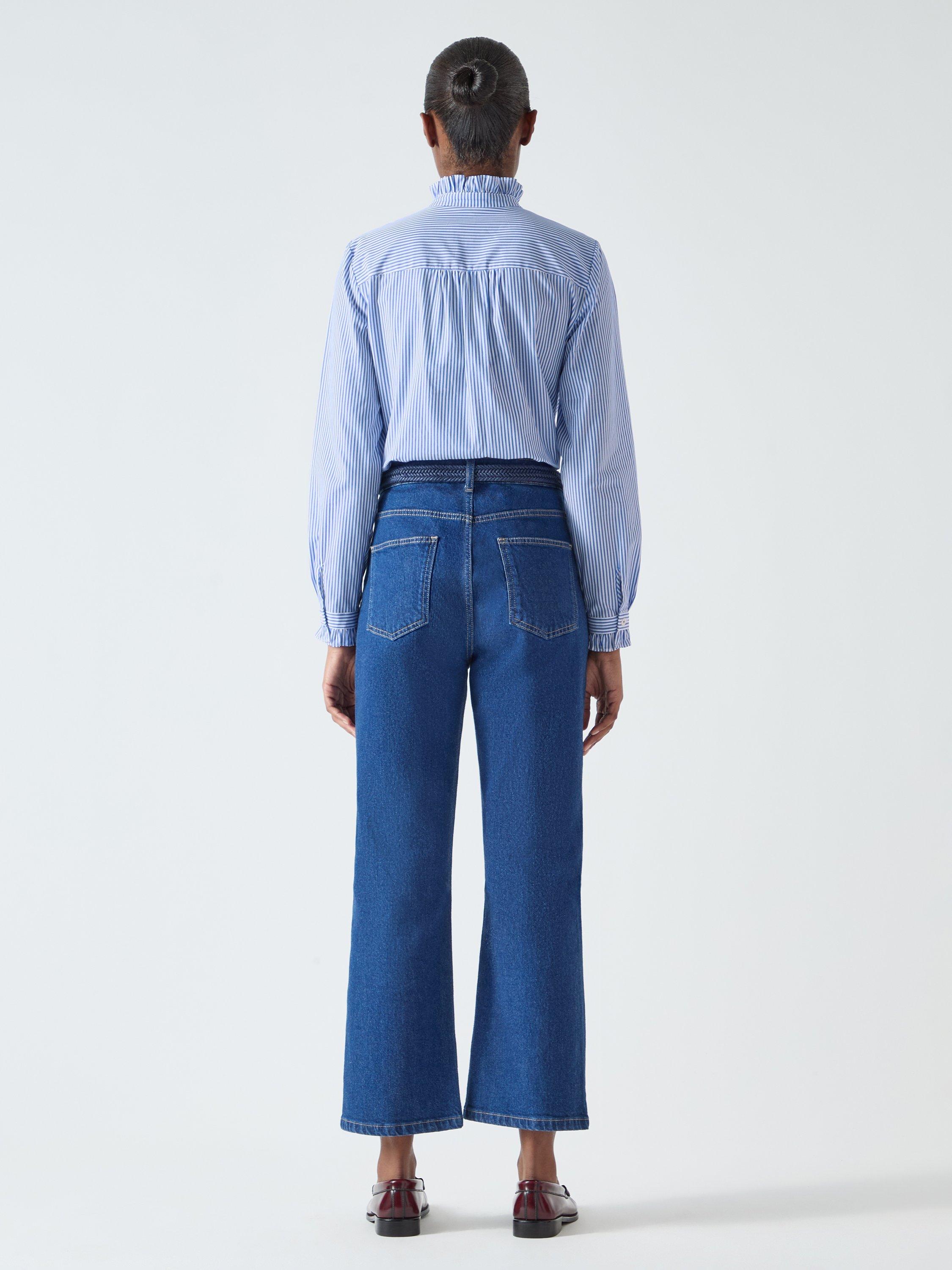 Product image 3 of 3, which shows L.K.Bennett Emile Stripe Shirt, Blue/Cream, 12