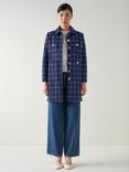 L.K.Bennett Vita Check Tweed Coat, Navy/Cream