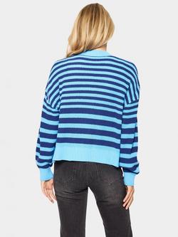Saint Tropez Ibenmei Stripe Open Neck Cardigan - view 2, Blue/Multi