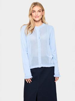 Saint Tropez Ilona Pointelle Cardigan, Chambray Blue, Chambray Blue