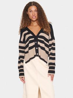 Saint Tropez Inette Stripe Cardigan, Black/Multi, Black/Multi