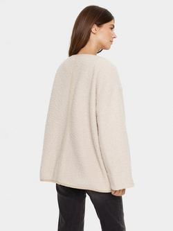 Saint Tropez Inley Teddy Fabric Jacket, Feather Grey - view 2, Feather Grey