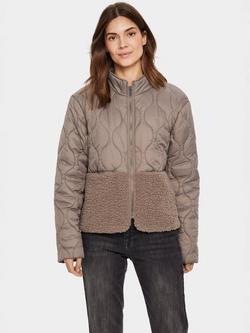 Saint Tropez Isodora Quilted Teddy Jacket, Cinder, Cinder
