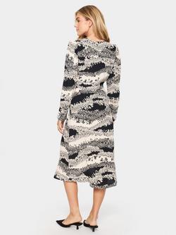 Saint Tropez Iselin Abstract Long Sleeve Dress, Black/White - view 2, Black/White