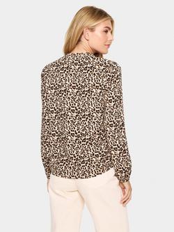 Saint Tropez Eda Leopard Print Top, Black/Multi - view 2, Black/Multi