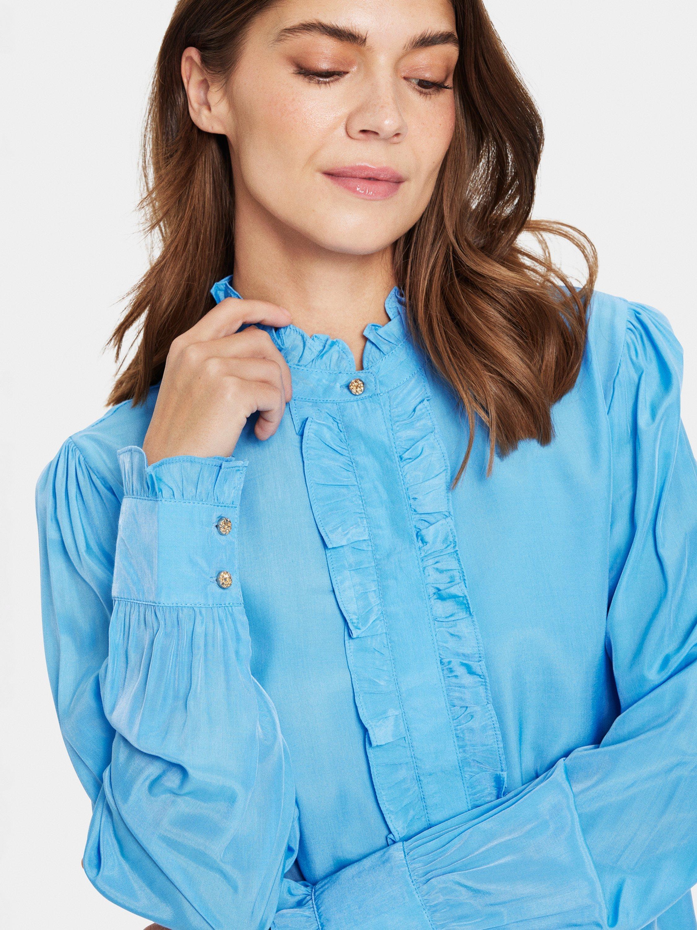 Product image 4 of 6, which shows Saint Tropez Felina Frill Shirt, All Aboard, M