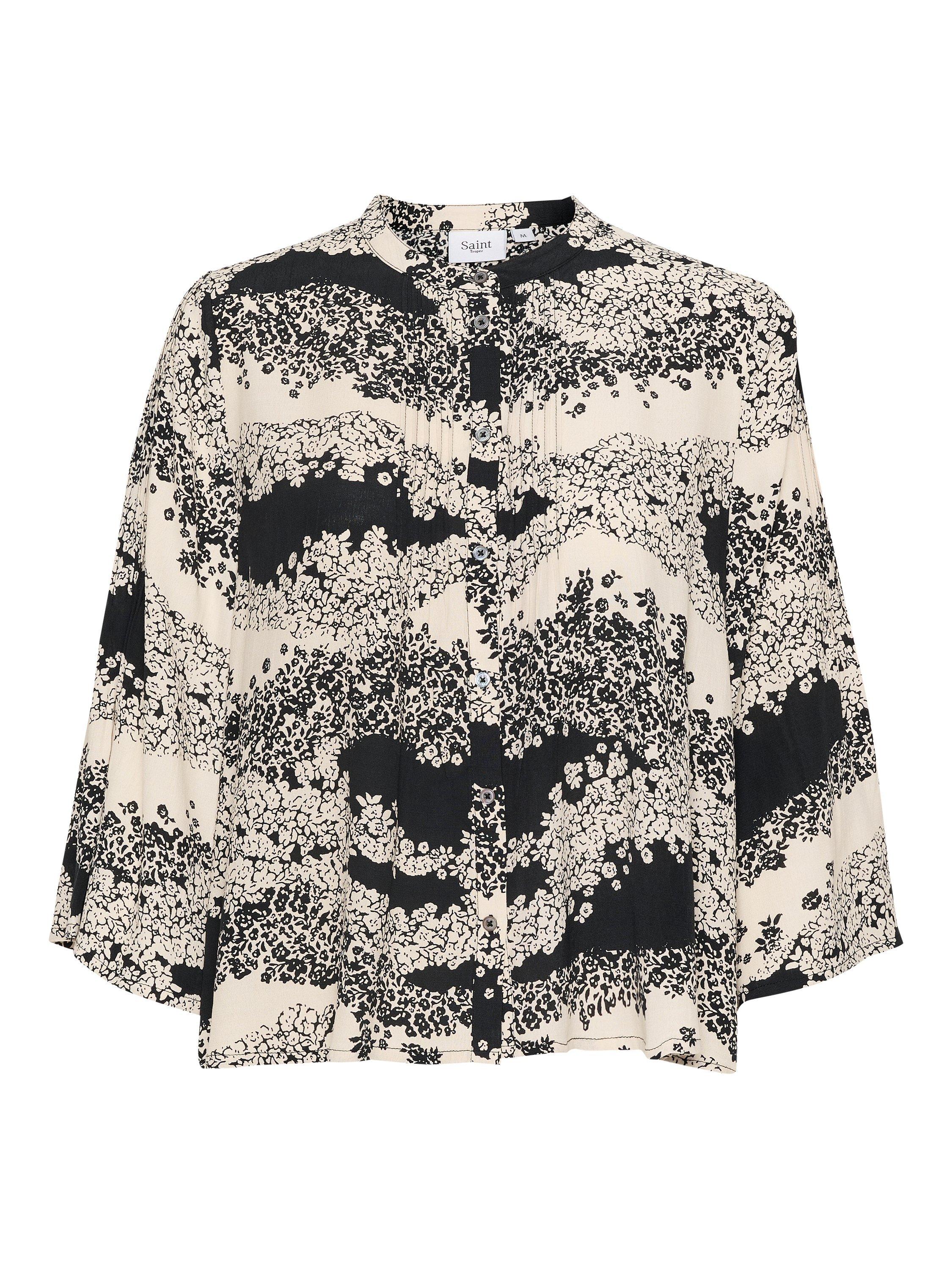Product image 5 of 6, which shows Saint Tropez Iselin Abstract Print Shirt, Black/White, L