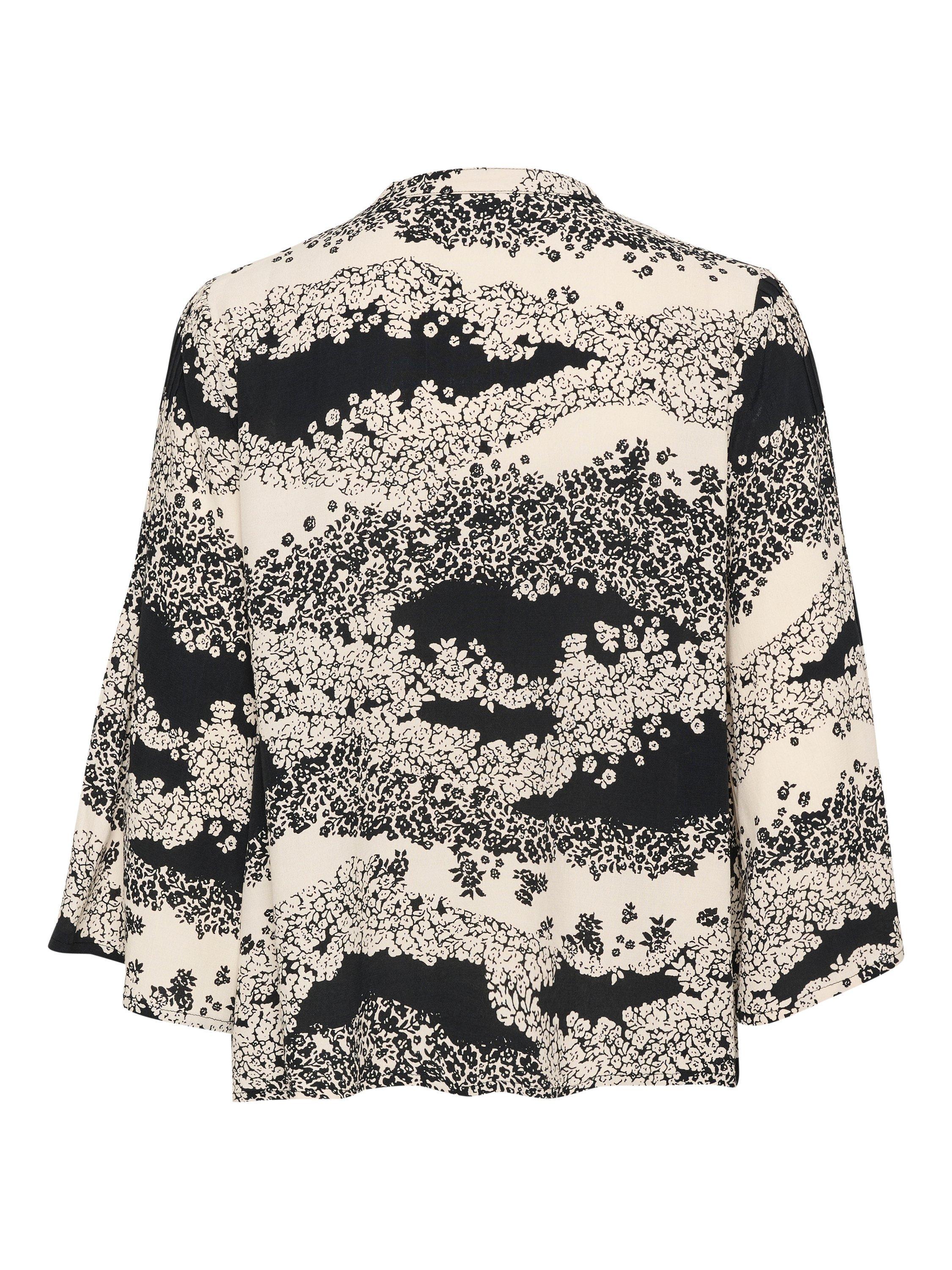 Product image 6 of 6, which shows Saint Tropez Iselin Abstract Print Shirt, Black/White, L