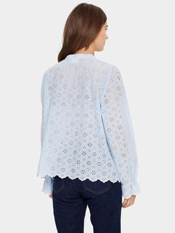 Saint Tropez Iveta Broderie Anglaise Shirt, Chambray Blue - view 2, Chambray Blue