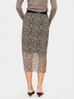 Saint Tropez Iara Leopard Print Skirt, Black/Multi - view 2, Black/Multi