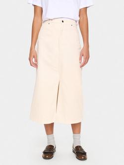 Saint Tropez Ilu Dyed Denim Skirt, Cream, Cream