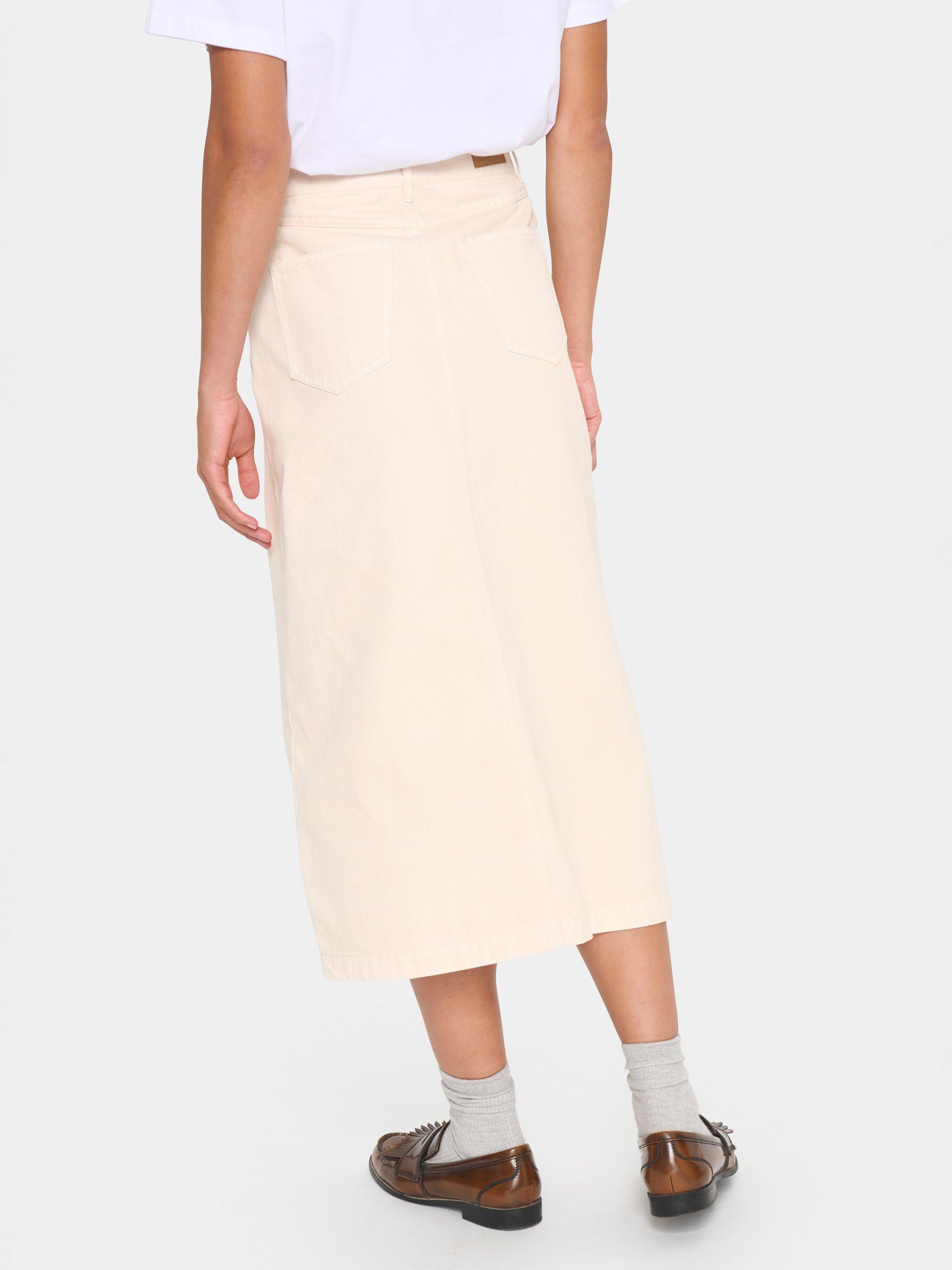 Product image 2 of 6, which shows Saint Tropez Ilu Dyed Denim Skirt, Cream, XS