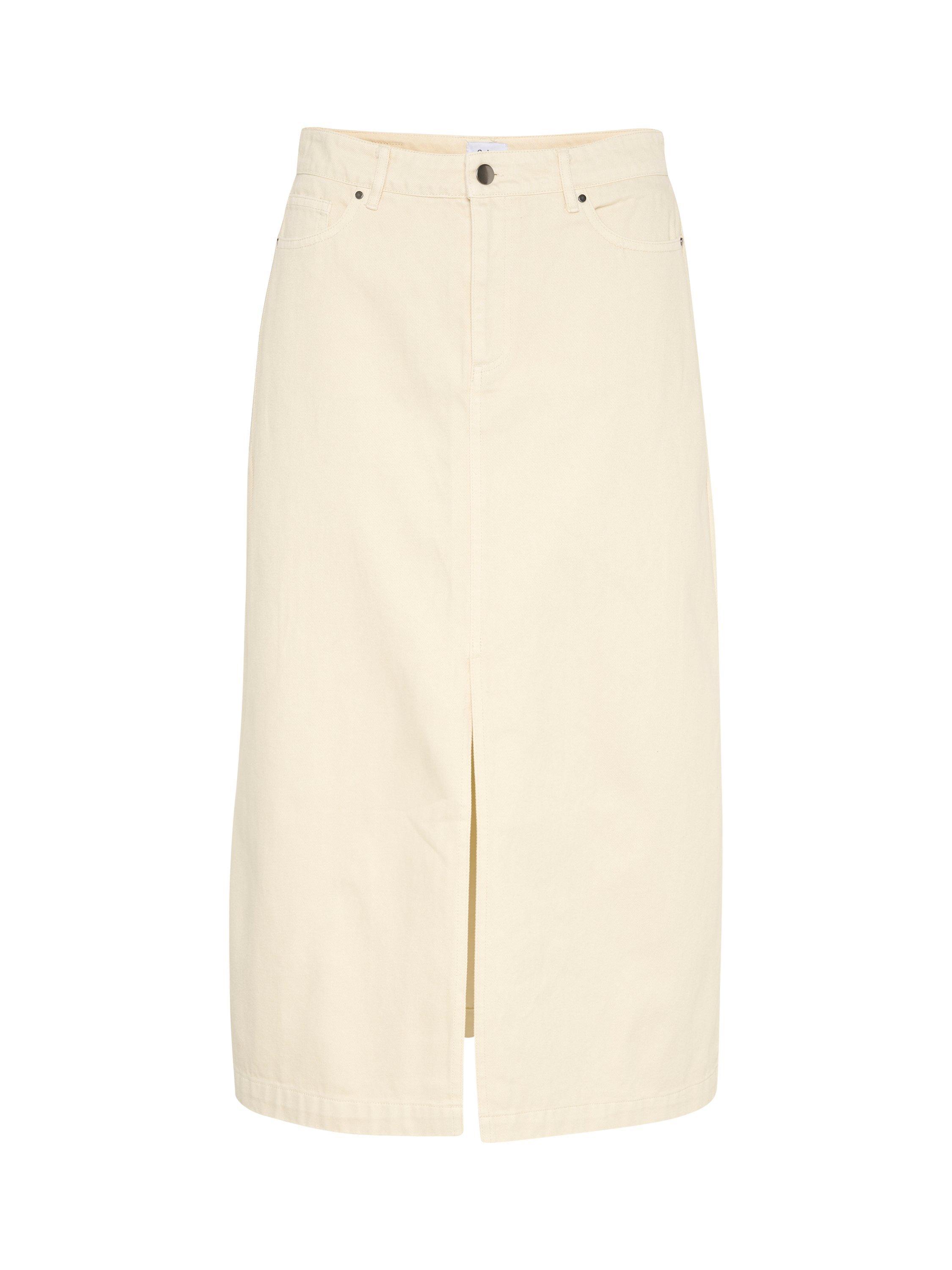 Product image 5 of 6, which shows Saint Tropez Ilu Dyed Denim Skirt, Cream, XS