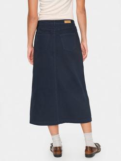 Saint Tropez Ilu Dyed Denim Skirt, Dark Blue - view 2, Dark Blue