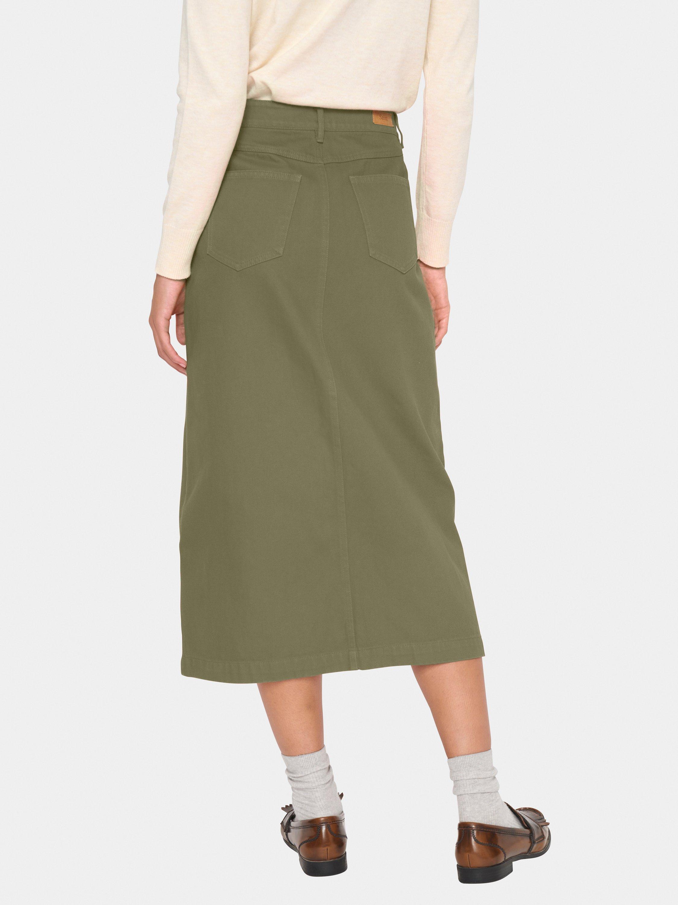 Product image 2 of 6, which shows Saint Tropez Ilu Dyed Denim Skirt, Green, XS