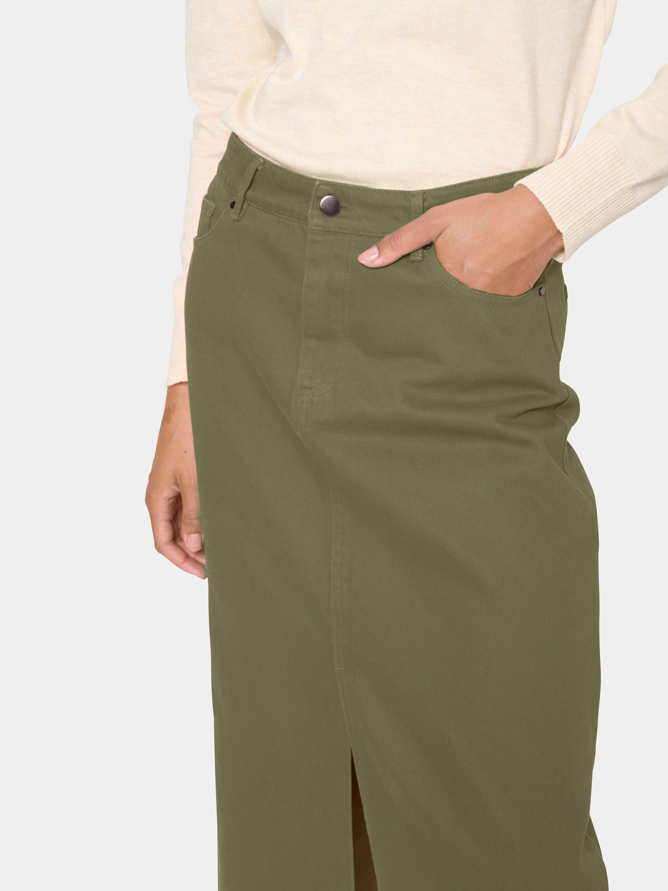 Product image 4 of 6, which shows Saint Tropez Ilu Dyed Denim Skirt, Green, XS