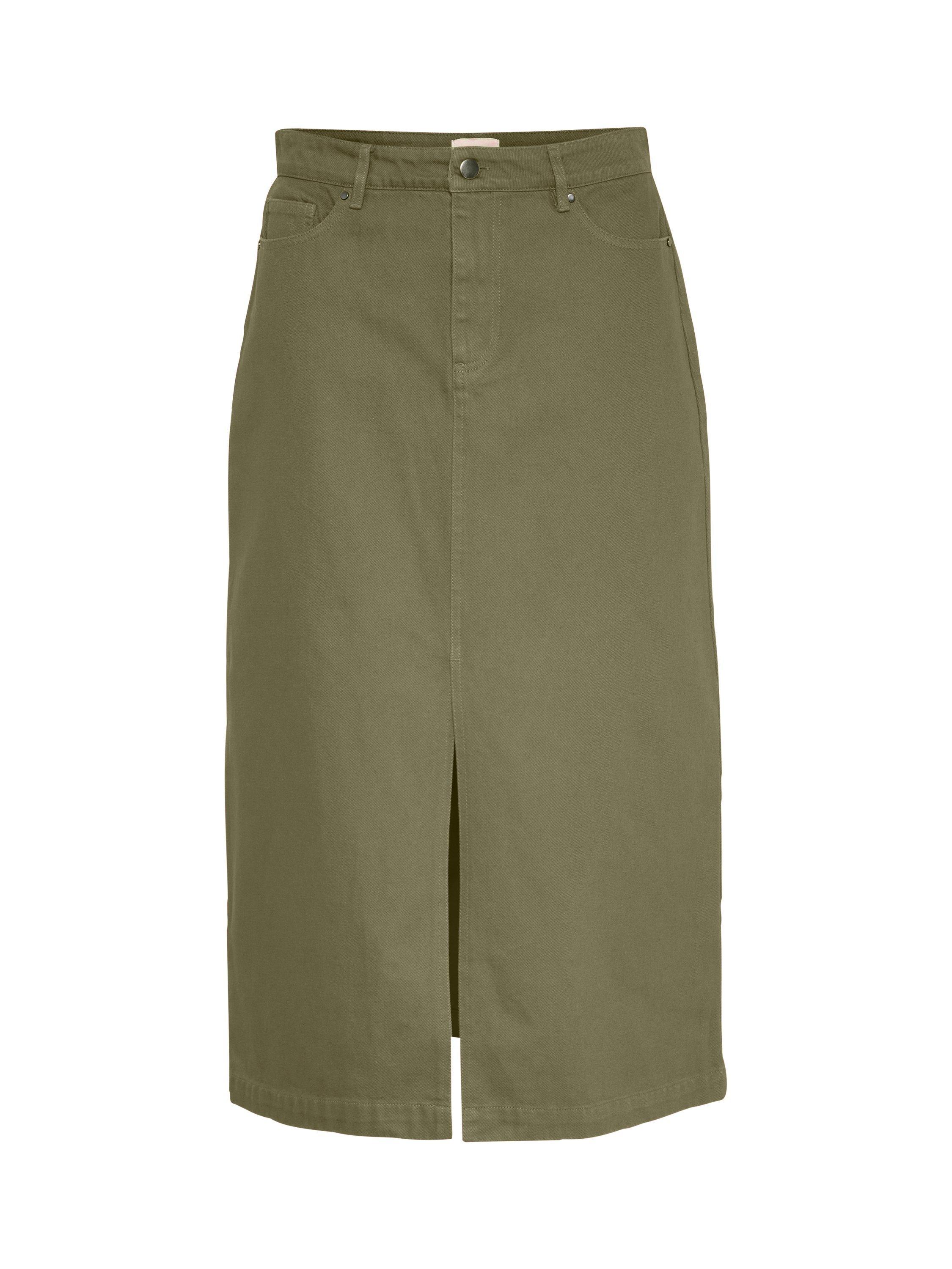Product image 5 of 6, which shows Saint Tropez Ilu Dyed Denim Skirt, Green, XS