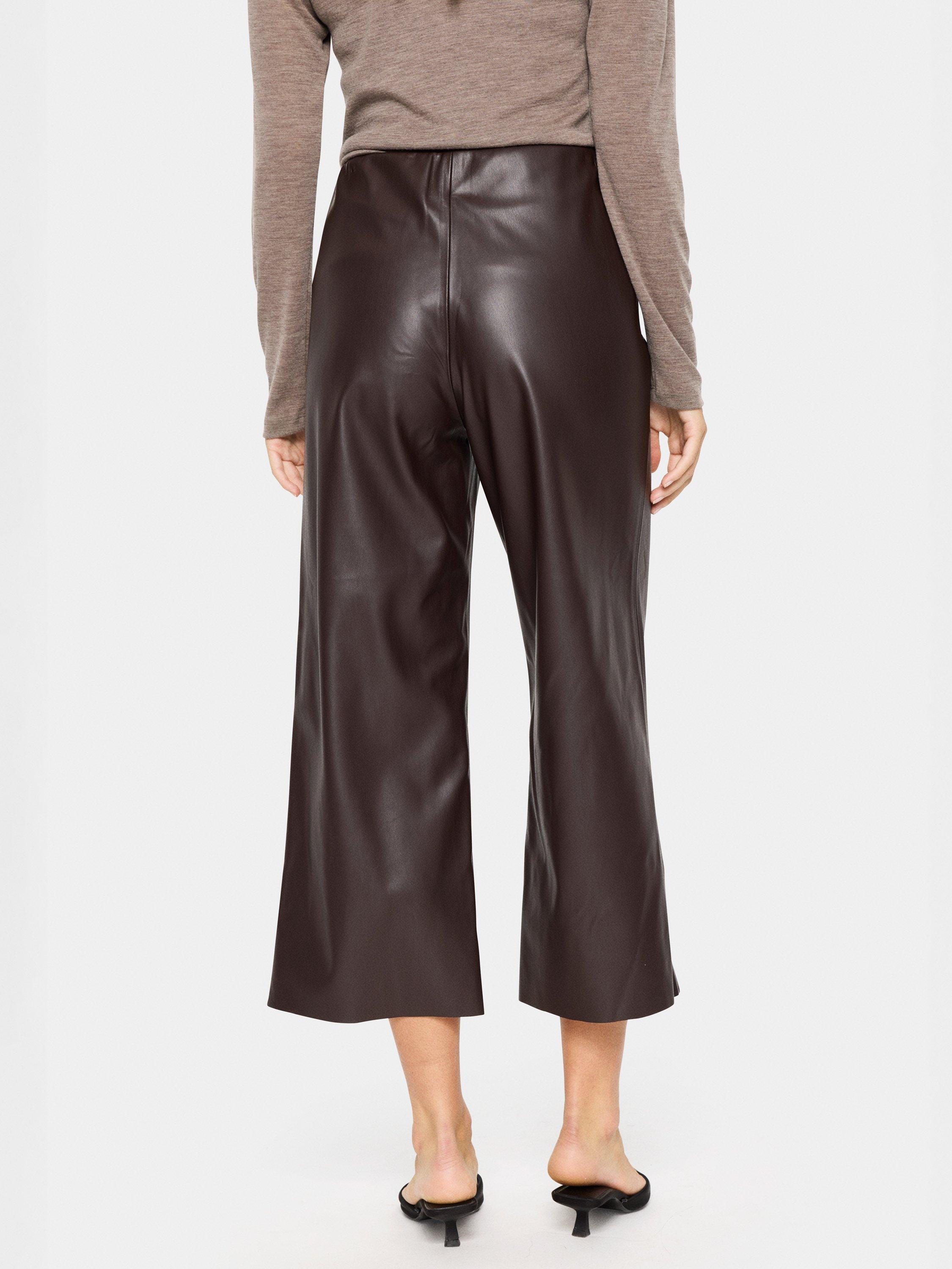 Product image 2 of 6, which shows Saint Tropez Dowie Faux Leather Trousers, Rain Drum, M