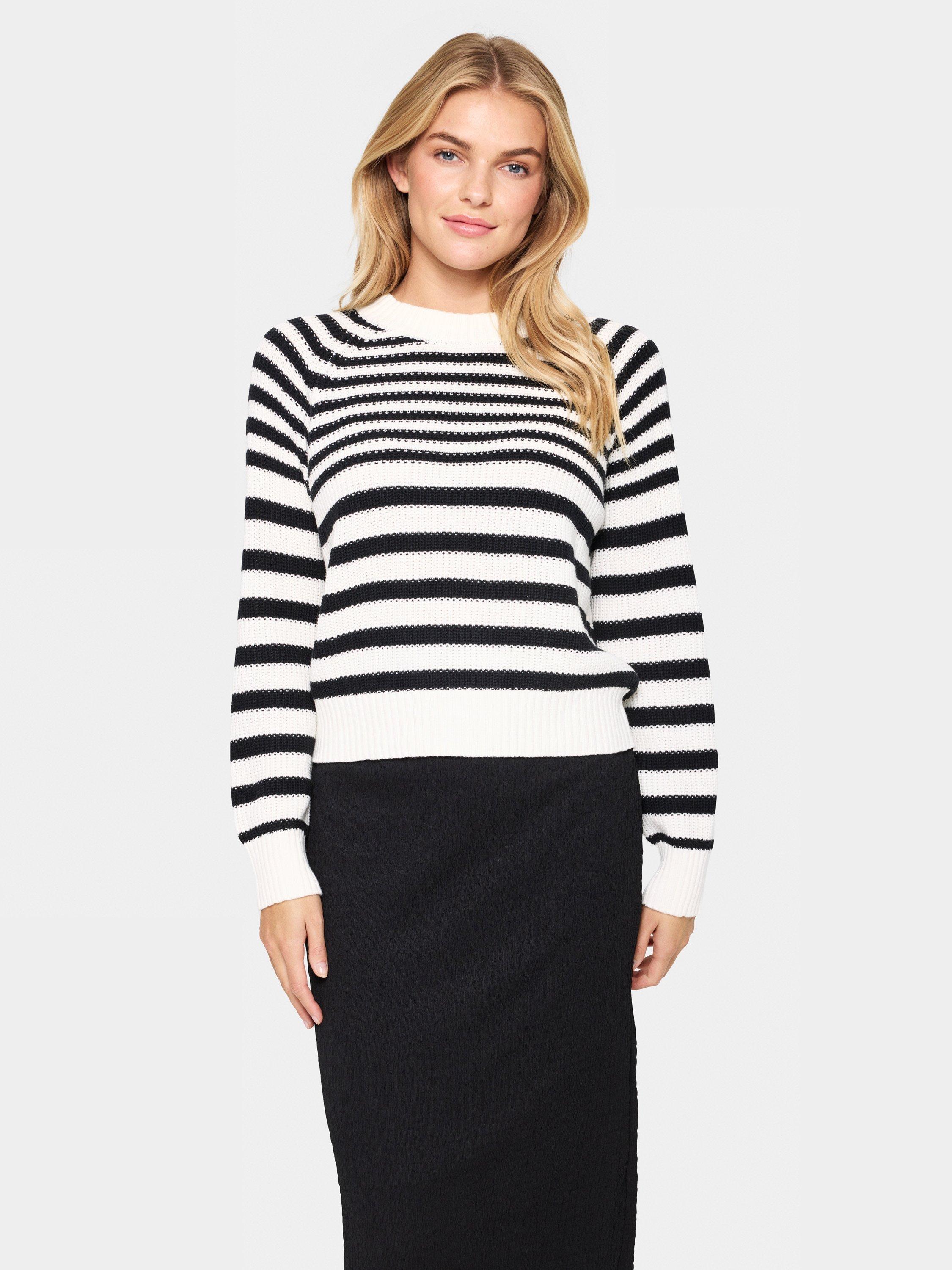 Product image 1 of 6, which shows Saint Tropez Ibenmei Stripe Jumper, Black/Multi, S