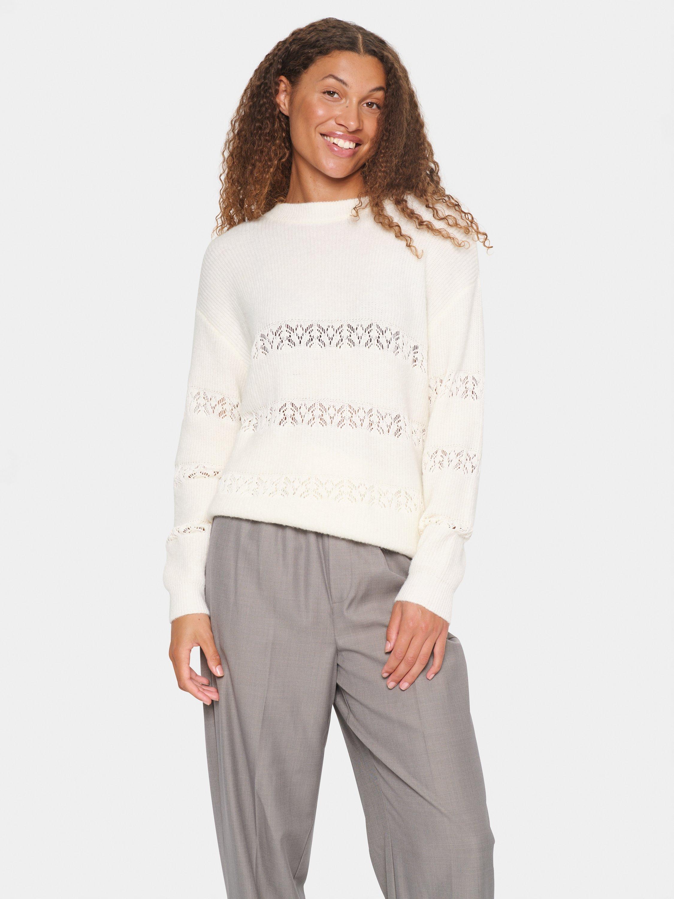 Product image 1 of 6, which shows Saint Tropez Ingela Textured Knit Jumper, Ice, XS