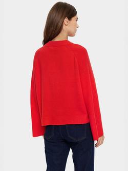 Saint Tropez Inva Round Neck Jumper - view 2, Flame Scarlet