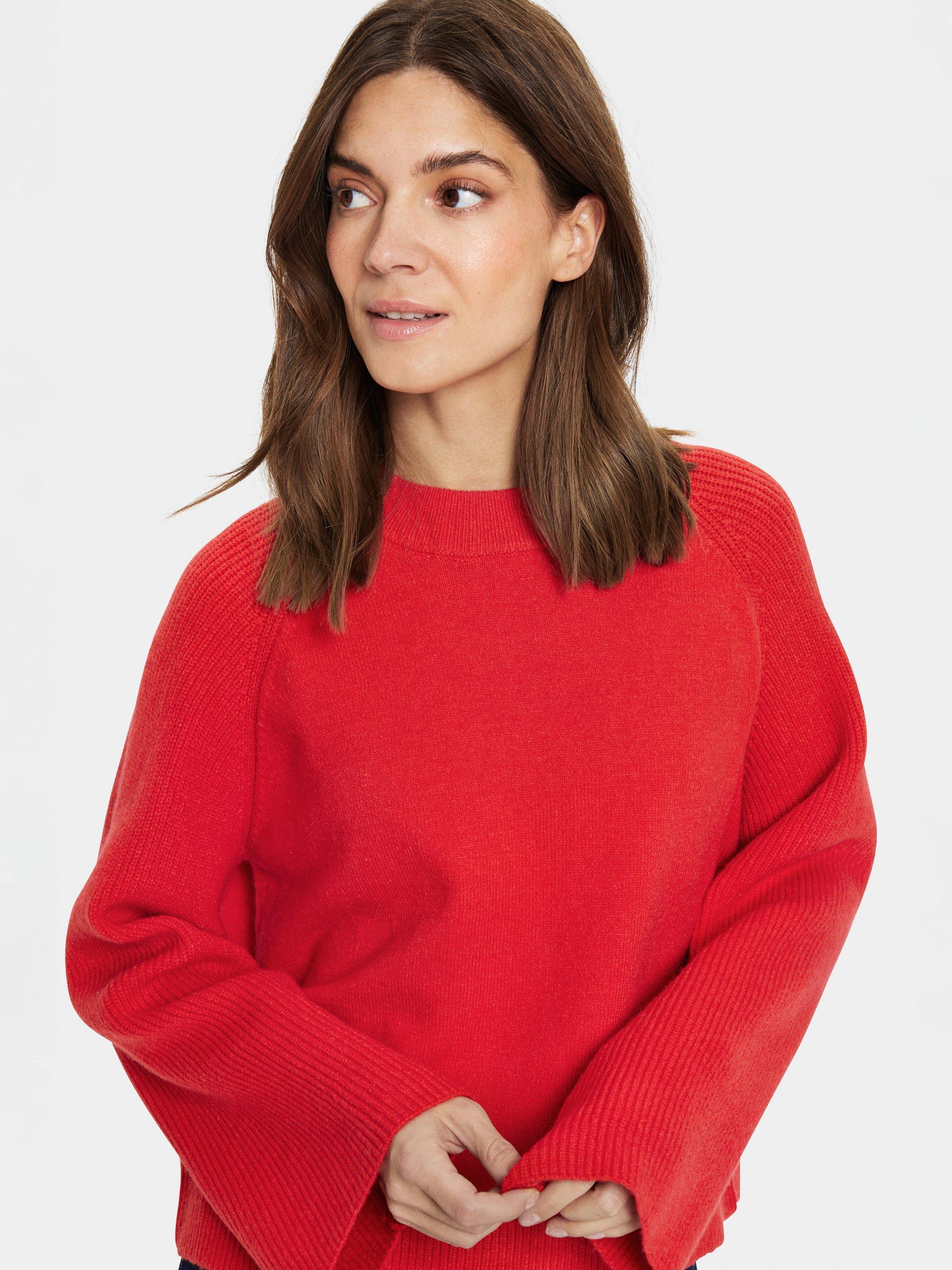 Product image 4 of 6, which shows Saint Tropez Inva Round Neck Jumper, Flame Scarlet, M