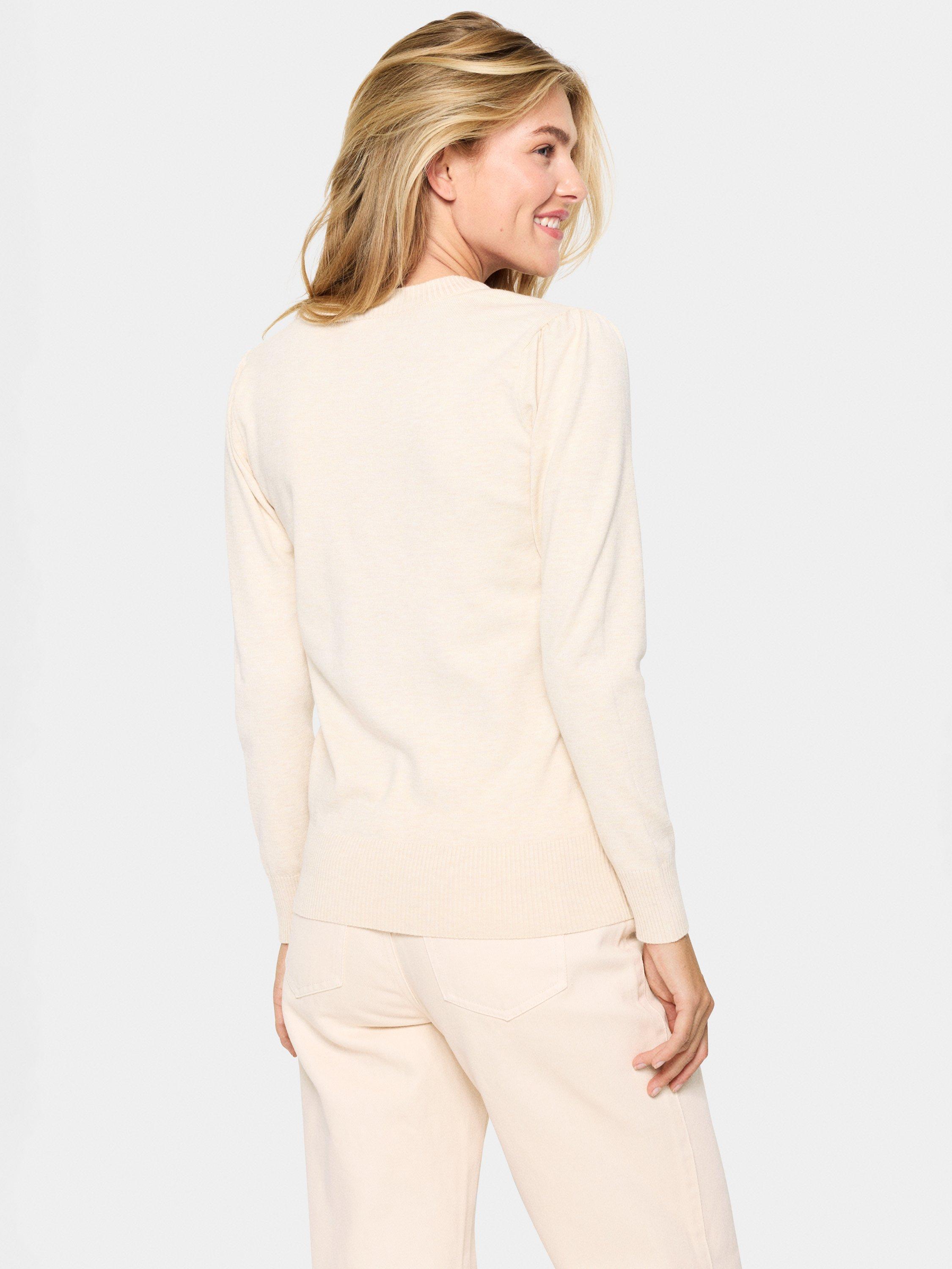 Product image 2 of 6, which shows Saint Tropez Mila Crew Neck Jumper, Breath Melange, Breath Melange, XS
