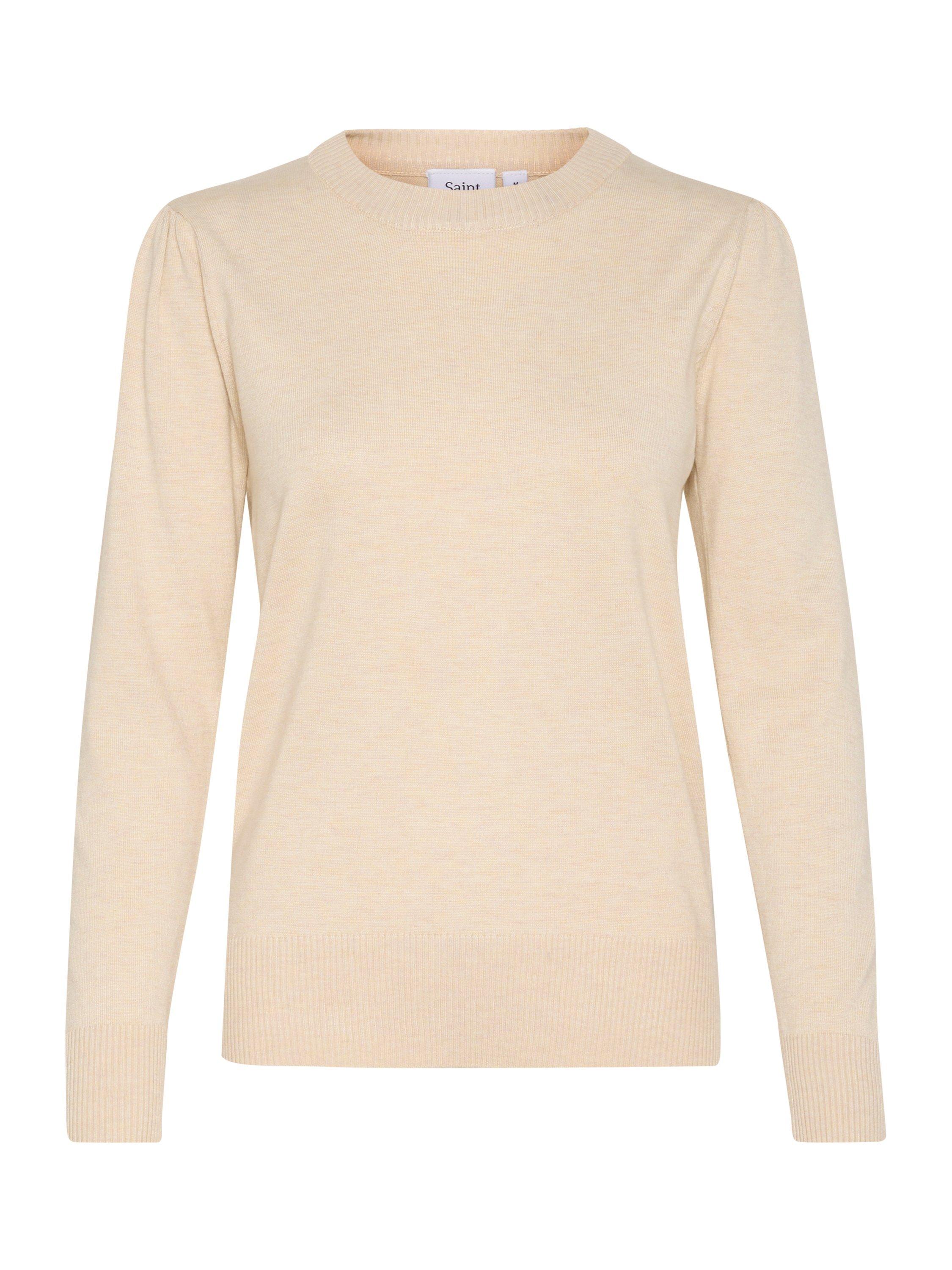 Product image 5 of 6, which shows Saint Tropez Mila Crew Neck Jumper, Breath Melange, Breath Melange, XS