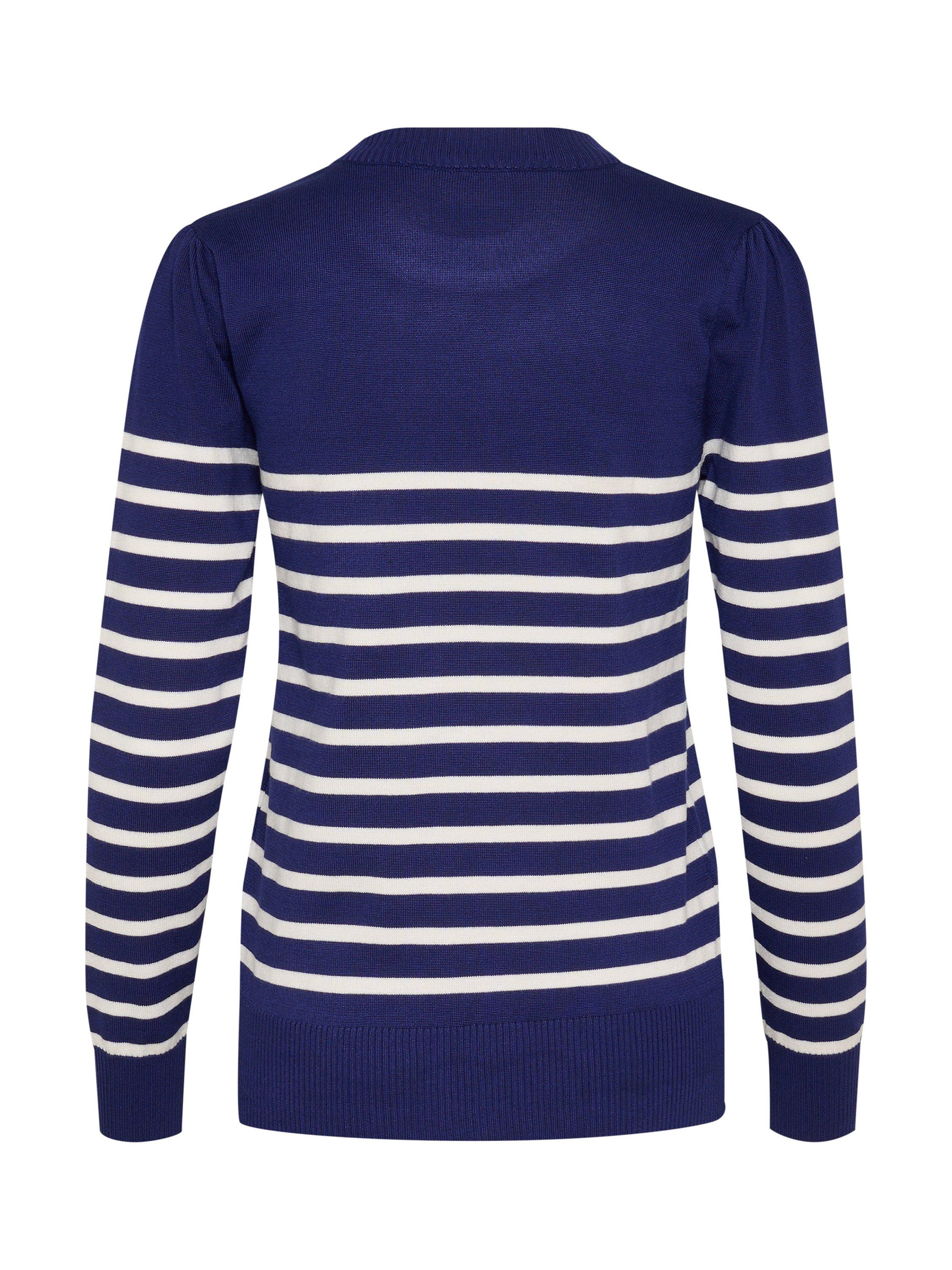 Product image 6 of 6, which shows Saint Tropez Mila Slim Fit Stripe Jumper, Blue/White, S