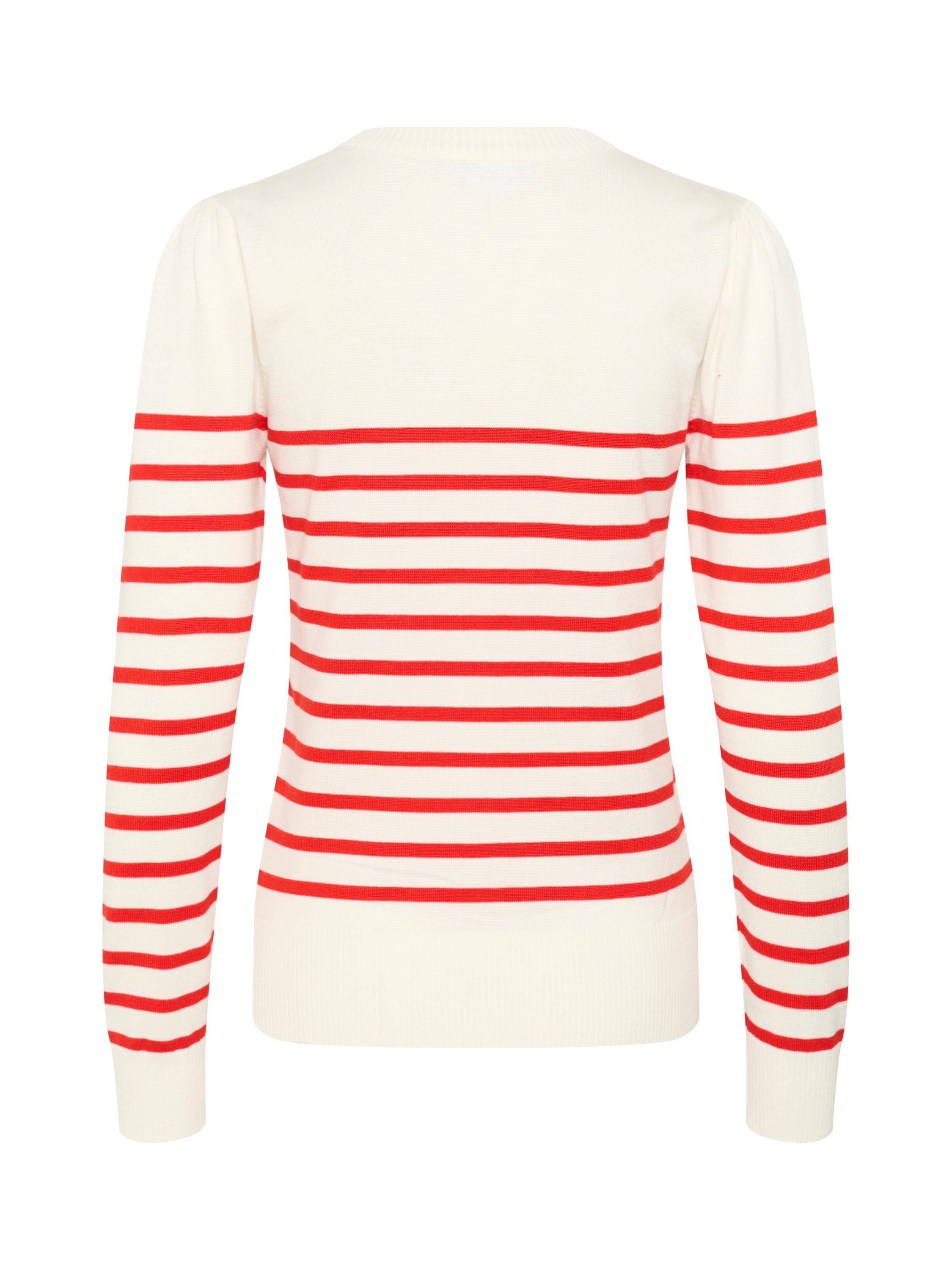 Product image 6 of 6, which shows Saint Tropez Mila Slim Fit Stripe Jumper, White/Red, XS