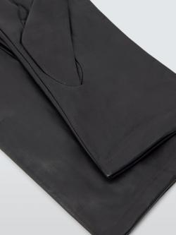 John Lewis Fleece Lined Leather Gloves - view 2, Black