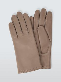 John Lewis Women's Cashmere Lined Leather Gloves, Putty