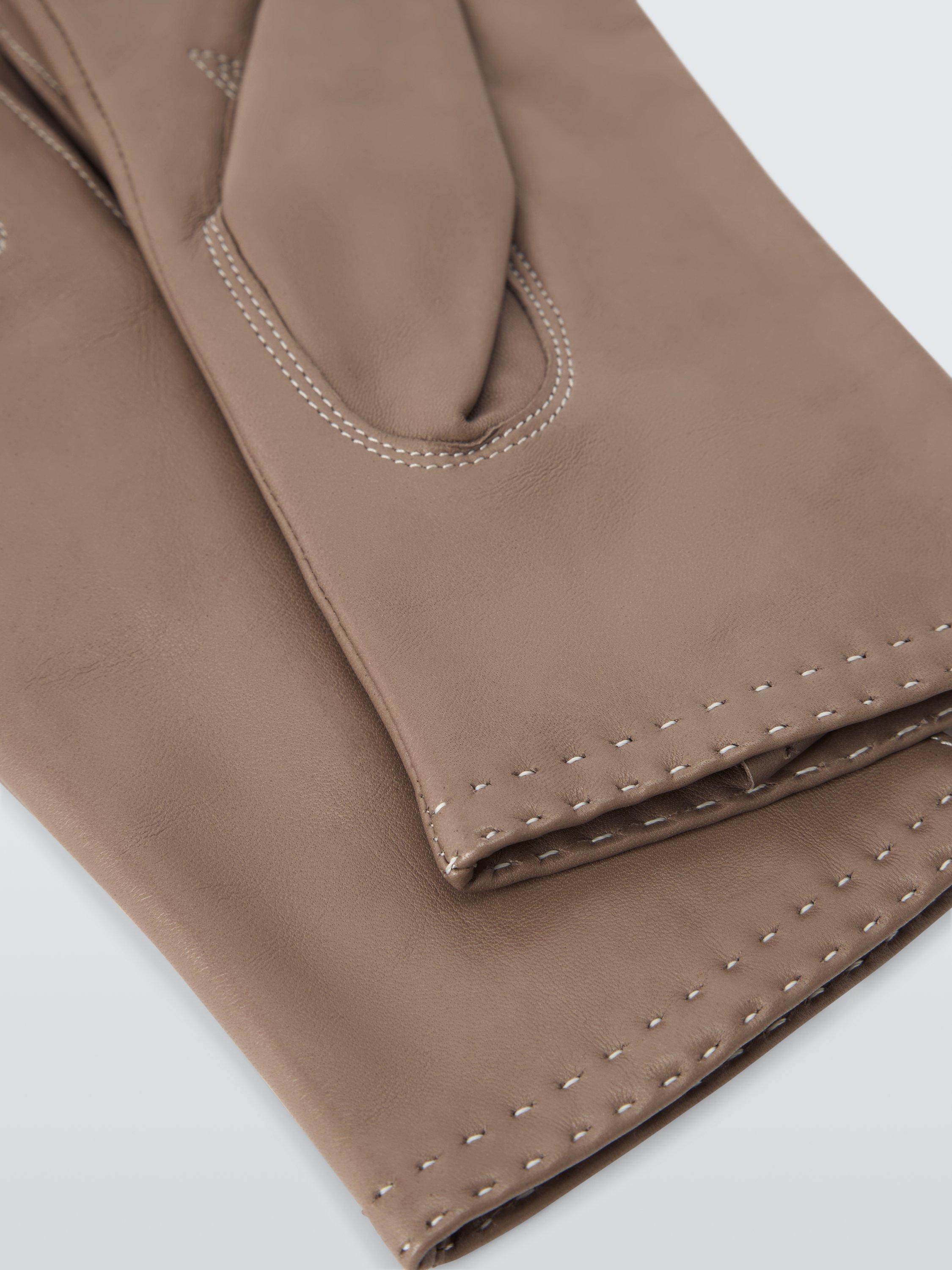 Product image 2 of 2, which shows John Lewis Women's Cashmere Lined Leather Gloves, Putty, S