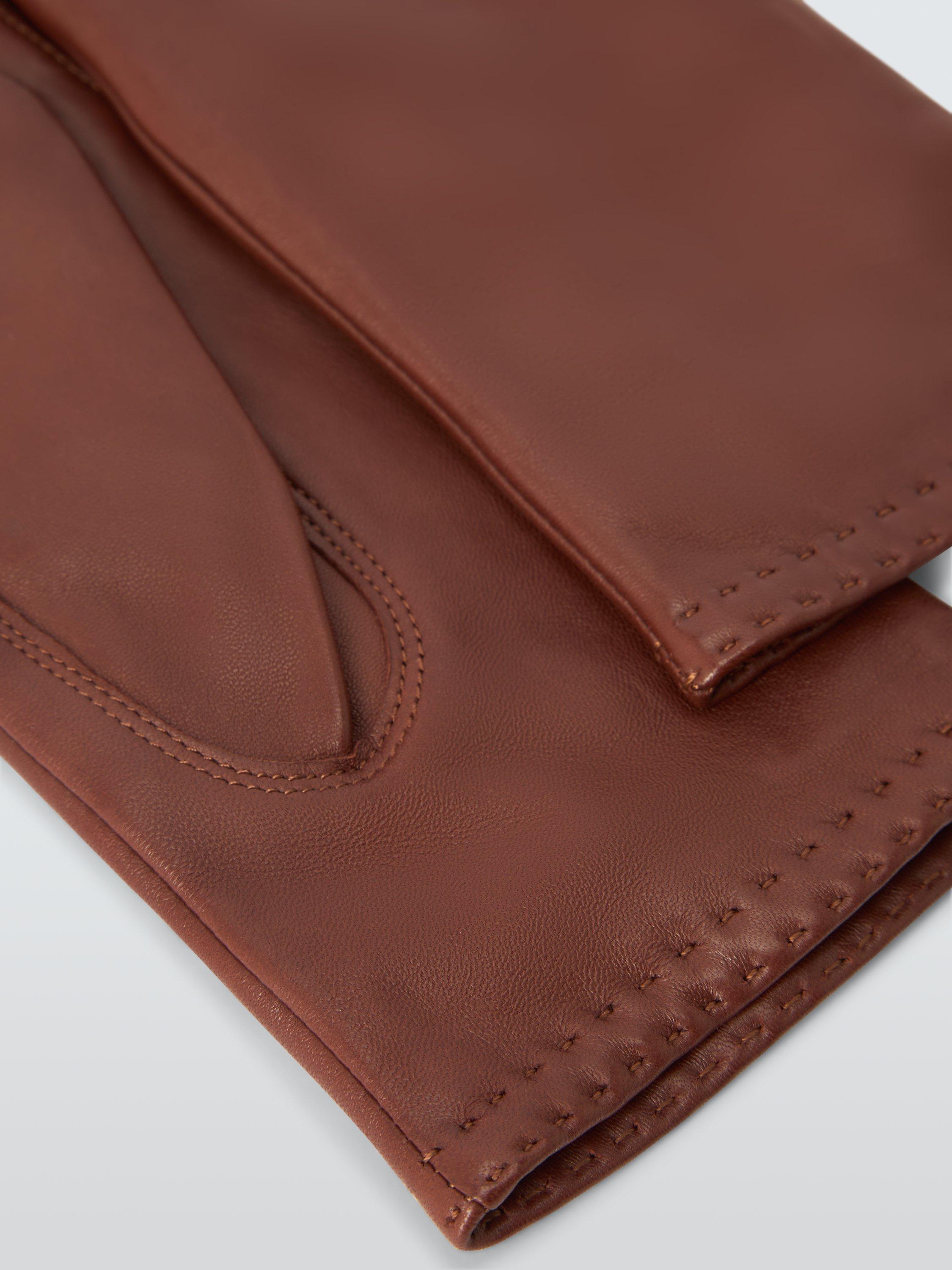 Product image 2 of 2, which shows John Lewis Women's Cashmere Lined Leather Gloves, Nut, M