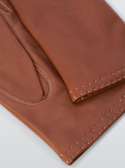 John Lewis Women's Cashmere Lined Leather Gloves - view 2, Tan