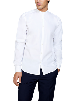 SISLEY Mandarin Shirt, White, White