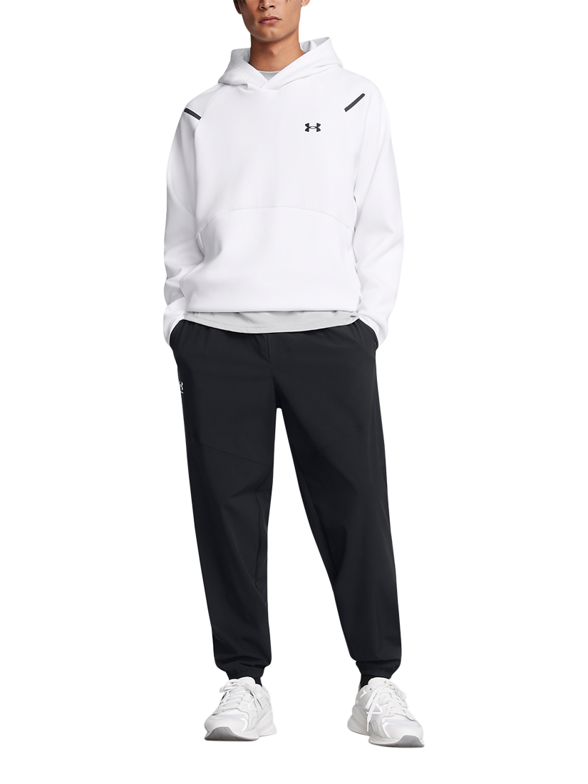 Product image 3 of 6, which shows Under Armour Men's Vibe Woven Joggers, Black / White, S