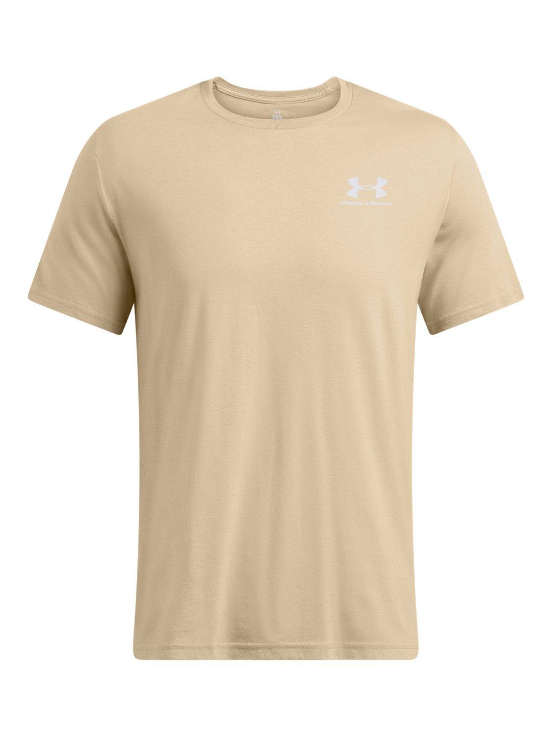 Product image 3 of 6, which shows Under Armour Logo T-Shirt, City Khaki/White, S