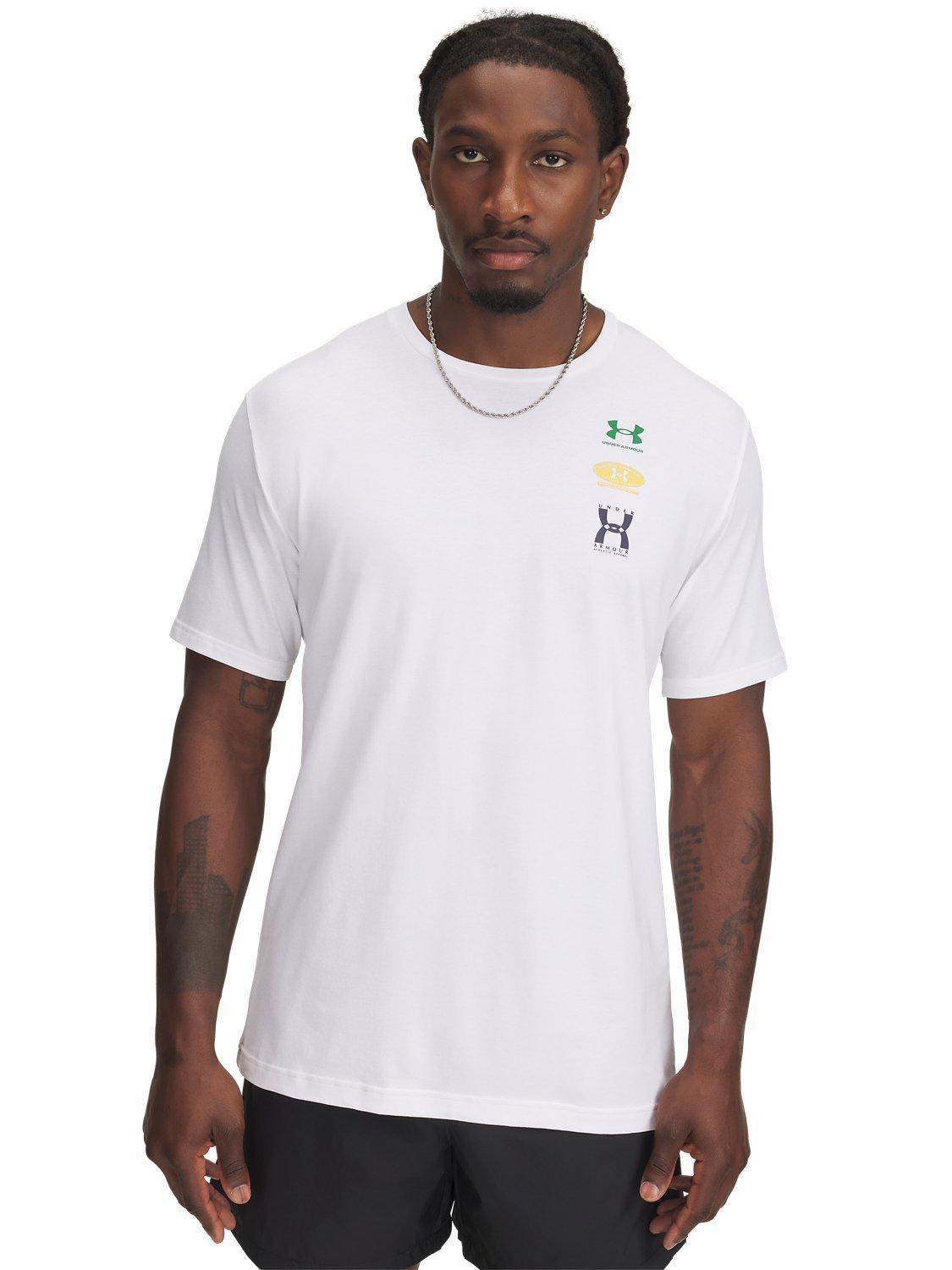 Product image 1 of 2, which shows Under Armour 60/40 Logo T-Shirt, White / Navy, M